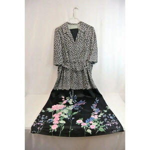 Vintage Handmade Asian Style Maxi Dress with  Sash